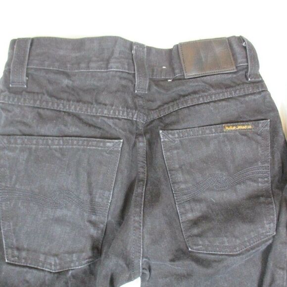 NUDIE Jeans Slim Jim Black Black Twill Adult Size 28/32 Men's Denim - Picture 6 of 10